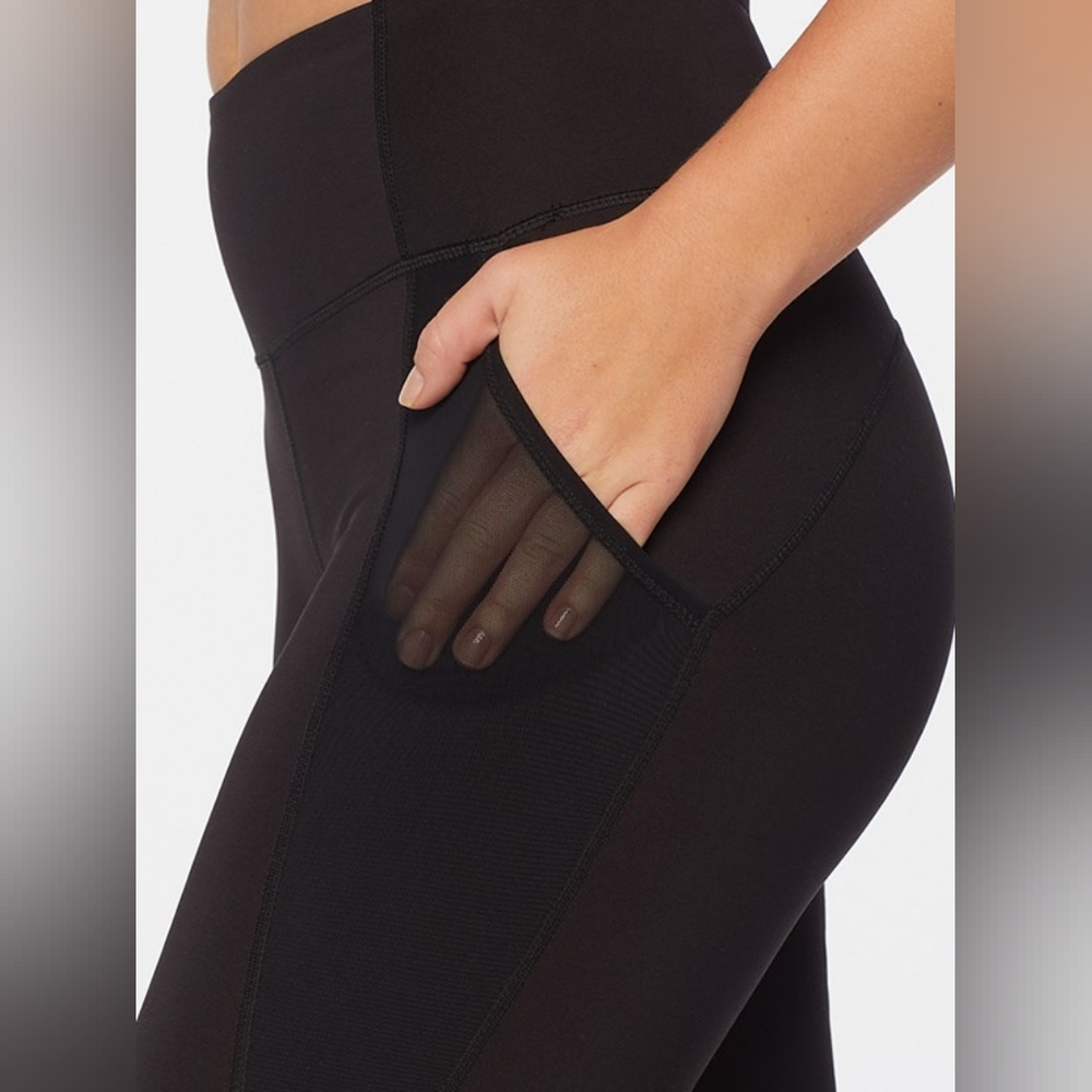 Ruby Ribbon Sport Mesh Crop Legging - image 1